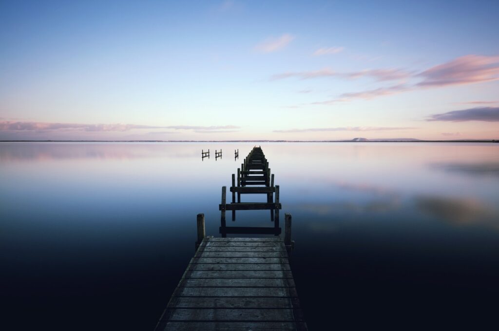 pier, dock, water, sunset, nature, sunrise